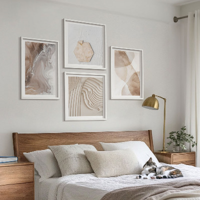 Ensemble de 4 tableaux Structures peintes abstraites