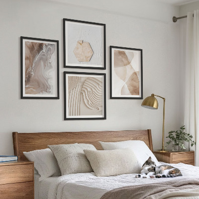 Ensemble de 4 tableaux Structures peintes abstraites