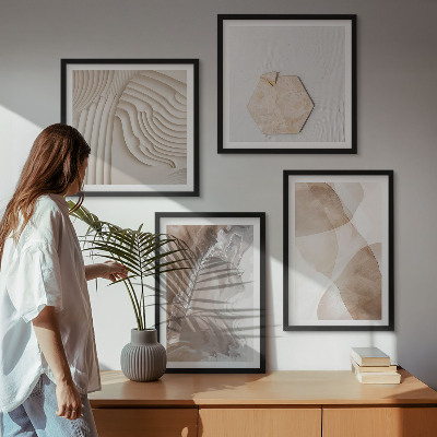 Ensemble de 4 tableaux Structures peintes abstraites