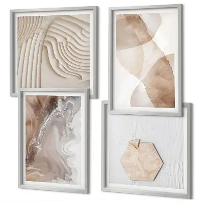 Structures peintes abstraites ensemble de 4 tableaux