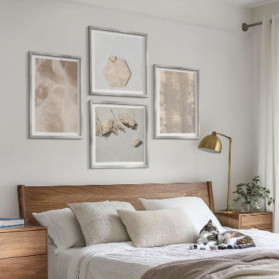 Ensemble de 4 tableaux Des textures naturelles bohèmes subtiles