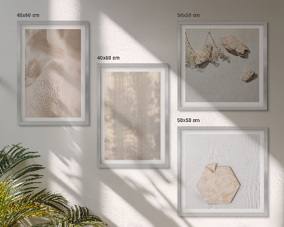Ensemble de 4 tableaux Des textures naturelles bohèmes subtiles