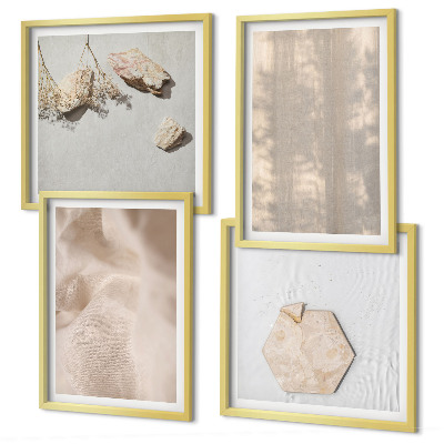 Ensemble de 4 tableaux Des textures naturelles bohèmes subtiles