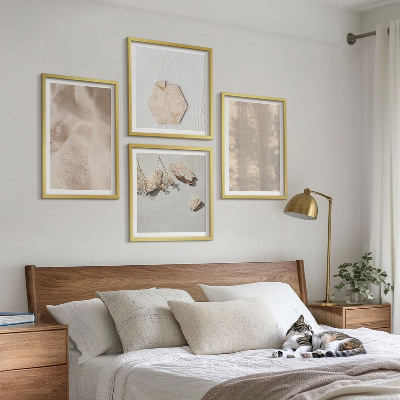 Ensemble de 4 tableaux Des textures naturelles bohèmes subtiles