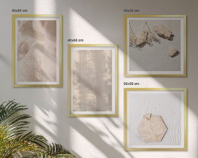 Ensemble de 4 tableaux Des textures naturelles bohèmes subtiles