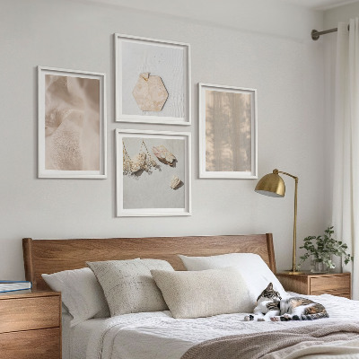 Ensemble de 4 tableaux Des textures naturelles bohèmes subtiles