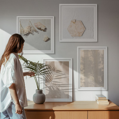 Ensemble de 4 tableaux Des textures naturelles bohèmes subtiles