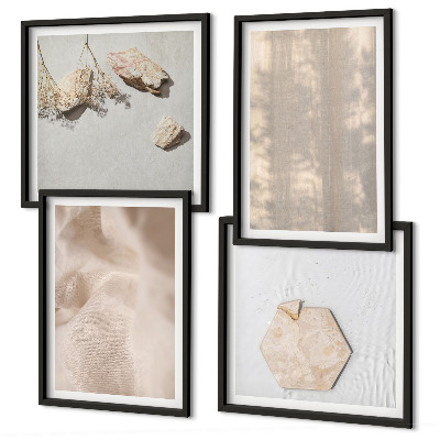 Ensemble de 4 tableaux Des textures naturelles bohèmes subtiles