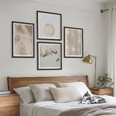 Ensemble de 4 tableaux Des textures naturelles bohèmes subtiles