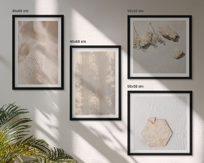 Ensemble de 4 tableaux Des textures naturelles bohèmes subtiles