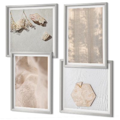 Ensemble de 4 tableaux Des textures naturelles bohèmes subtiles