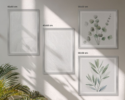 Polyptyque z cadres Structure en marbre brindilles pastel