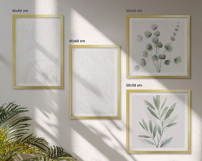 Polyptyque z cadres Structure en marbre brindilles pastel