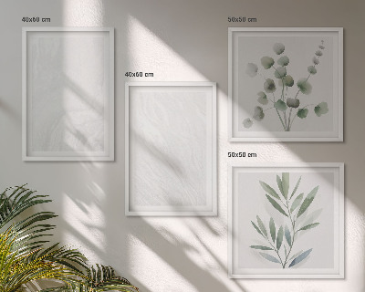 Polyptyque z cadres Structure en marbre brindilles pastel