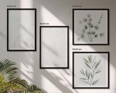 Polyptyque z cadres Structure en marbre brindilles pastel
