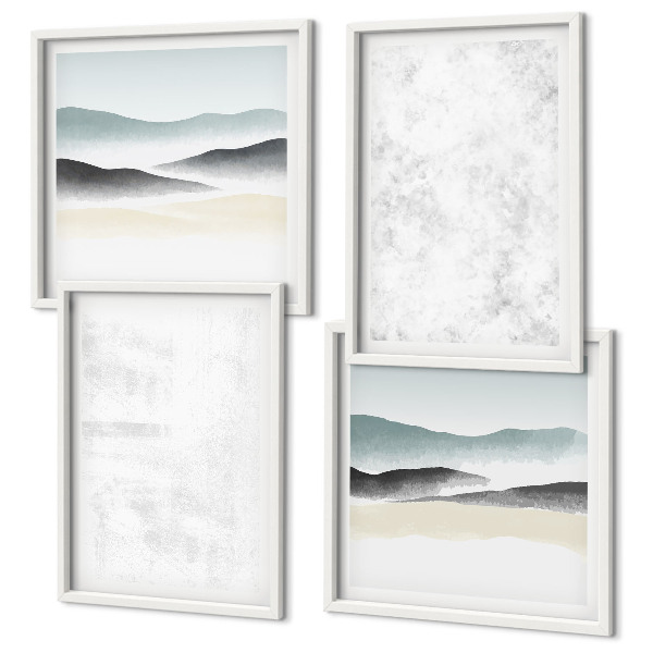 Mur de tableaux Taches blanches sur le fond de la toile
