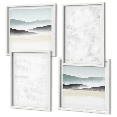 Mur de tableaux taches blanches sur fond de toile