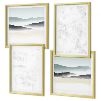 Mur de tableaux taches blanches sur fond de toile