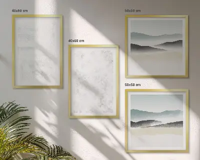 Mur de tableaux taches blanches sur fond de toile