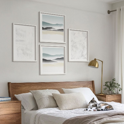 Mur de tableaux Taches blanches sur le fond de la toile