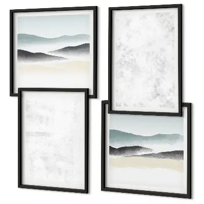 Mur de tableaux taches blanches sur fond de toile