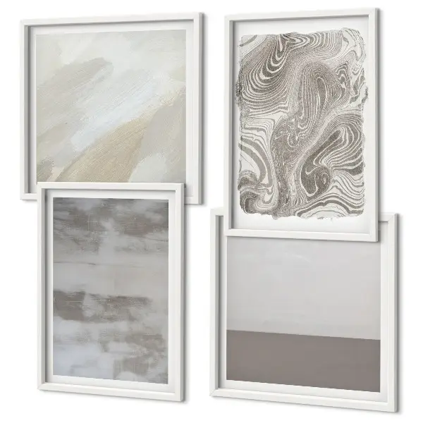 Ensemble de 4 tableaux motifs de structures de conception industrielle