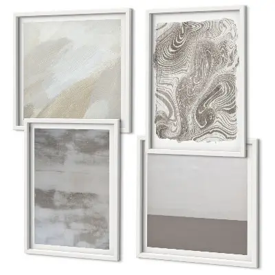 Ensemble de 4 tableaux motifs de structures de conception industrielle
