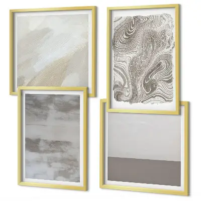 Ensemble de 4 tableaux motifs de structures de conception industrielle