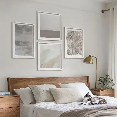 Ensemble de 4 tableaux motifs de structures de conception industrielle