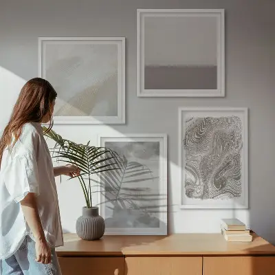 Ensemble de 4 tableaux motifs de structures de conception industrielle
