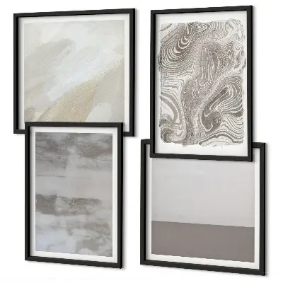 Ensemble de 4 tableaux motifs de structures de conception industrielle