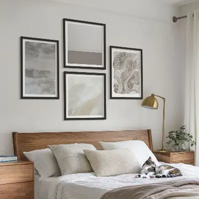 Ensemble de 4 tableaux motifs de structures de conception industrielle