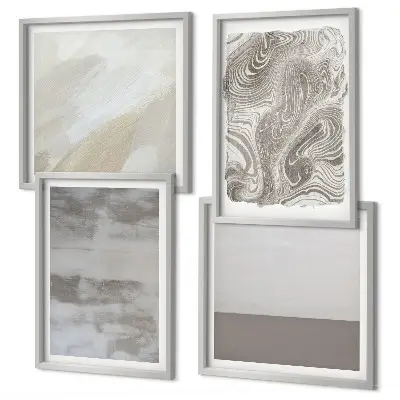 Ensemble de 4 tableaux motifs de structures de conception industrielle