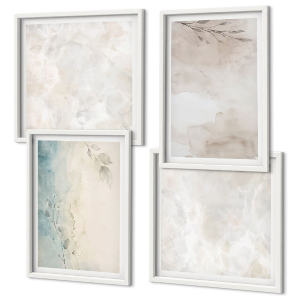 Ensemble de 4 tableaux Texture de peinture à l'aquarelle