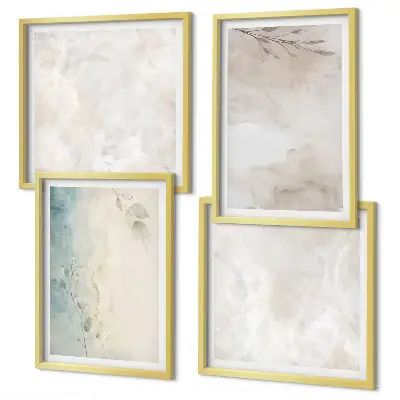 Ensemble de 4 tableaux motif texture de peinture à l'aquarelle