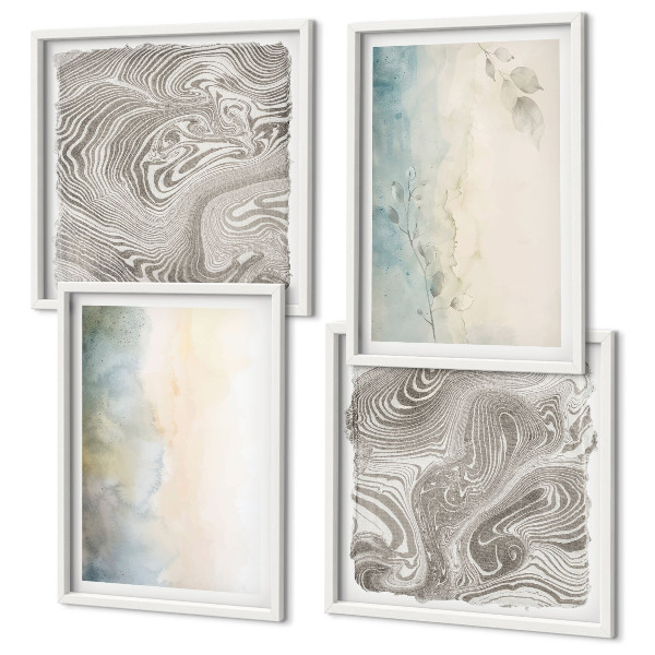 Mur de tableaux Cartons aquarelle délicats