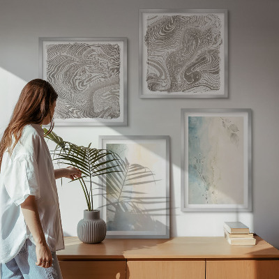 Mur de tableaux Cartons aquarelle délicats