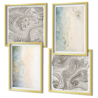 Mur de tableaux Cartons aquarelle délicats