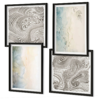 Mur de tableaux Cartons aquarelle délicats