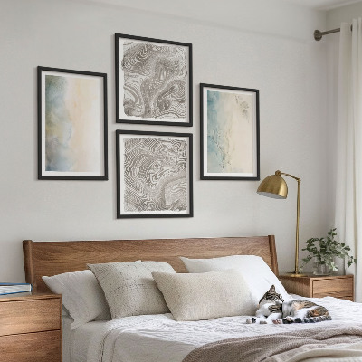 Mur de tableaux Cartons aquarelle délicats