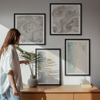 Mur de tableaux Cartons aquarelle délicats