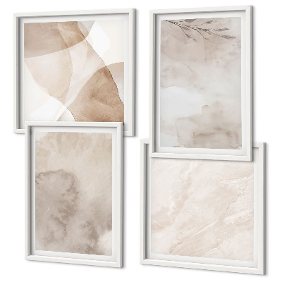 Polyptyque z cadres Peintures aquarelles textures bohèmes