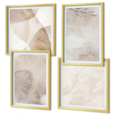 Peinture aquarelle texture bohème polyptyque composé de 2 cadres