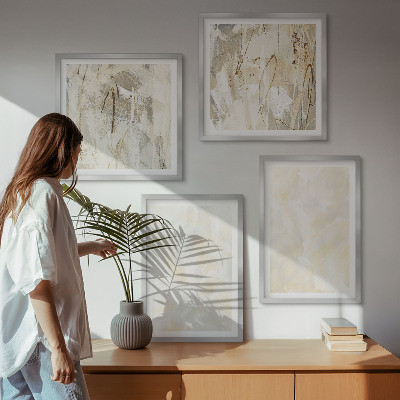 Ensemble de 4 tableaux Peinture à texture lumineuse