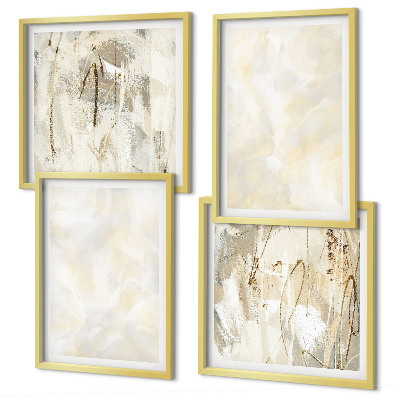 Ensemble de 4 tableaux Peinture à texture lumineuse