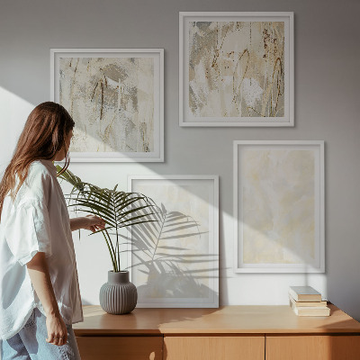 Ensemble de 4 tableaux Peinture à texture lumineuse