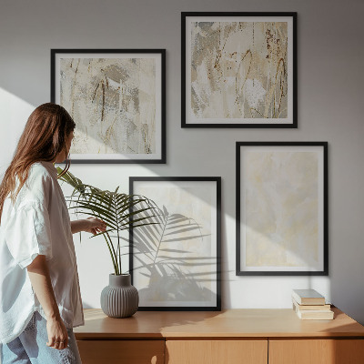 Ensemble de 4 tableaux Peinture à texture lumineuse