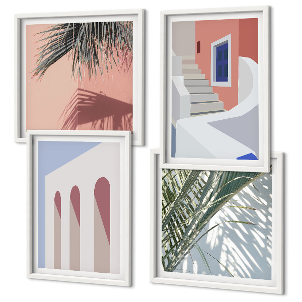 Polyptyque z cadres Illustrations de l'architecture urbaine