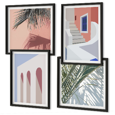 Polyptyque z cadres Illustrations de l'architecture urbaine