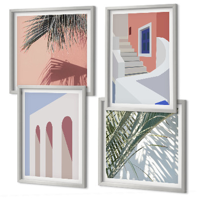 Polyptyque z cadres Illustrations de l'architecture urbaine